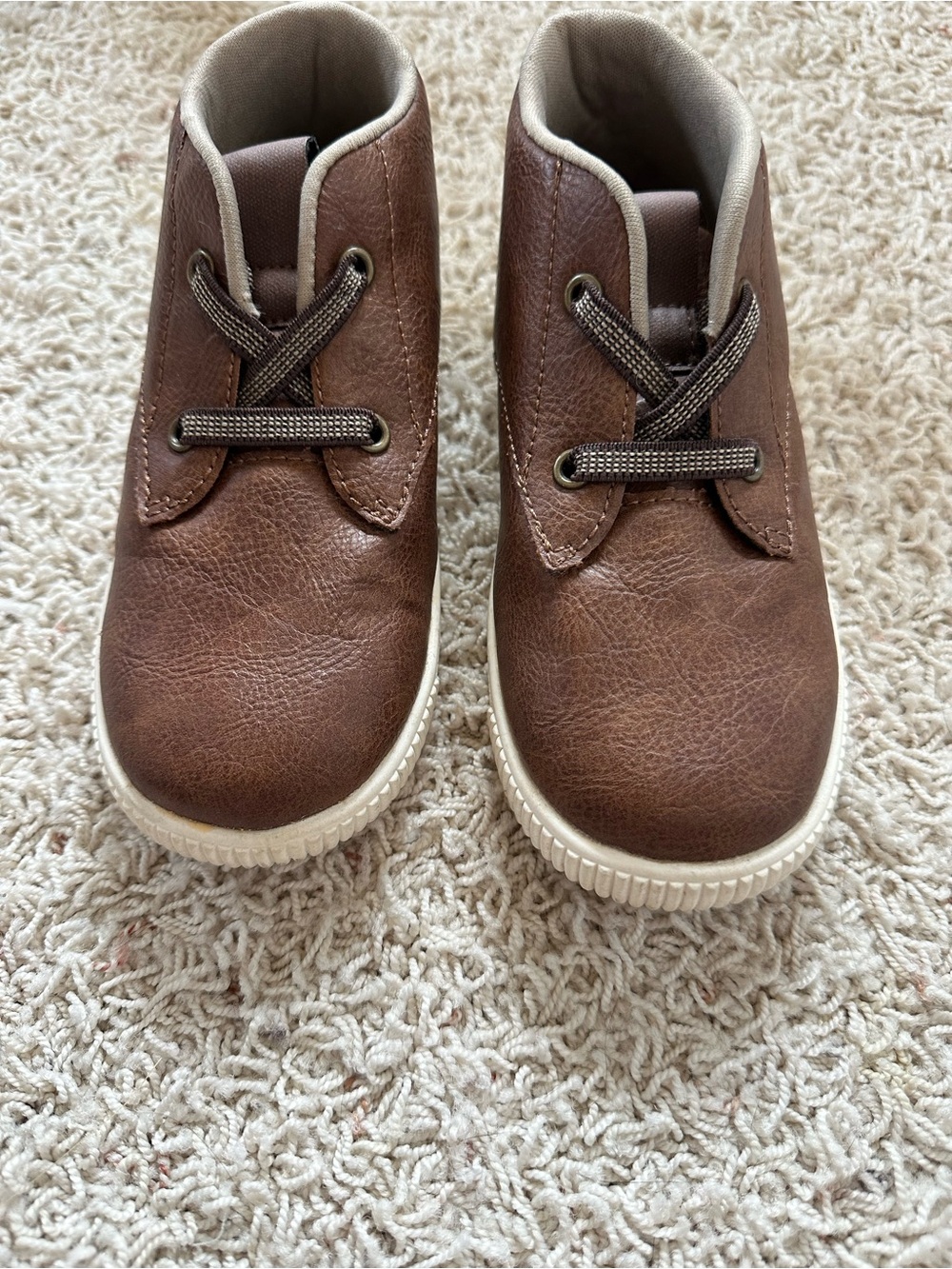 Carter's Brown Faux-Leather Kids High-Top Boots